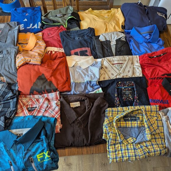 Men's Large clothing Lot 23 shirts - Picture 1 of 14